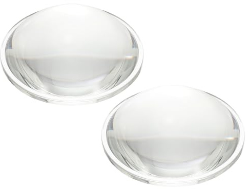 PATIKIL Durchmesser 74mm Flachkonvexlinse, 2 Stück Höhe 26mm Hochborosilikatglas LED Optische Konvexkondensorlinse mit Rand für Taschenlampe Auto Fahrrad Scheinwerfer, Klar 3.5mm