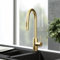 Nes Home Brushed Brass Modern Pull Out Kitchen Mixer Tap
