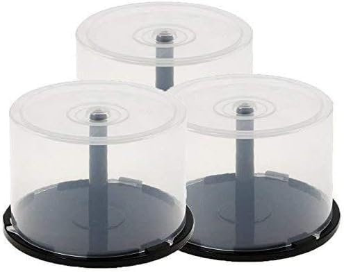 3 x 50 Empty CD DVD Cakebox Storage Tub Plastic Case for DVD CD Bluray Discs Spindle cake box (Holds 150 discs) RIVERMEDIA