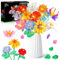 Charmofun Bloques de Construcción Ramo de Flores LED, 1064 PCS Juego de Bloques de Ramo de Flores, 12 Flore Artificiales para Niño Adulta, Regalo para Día de la Madre San Valentín (Jarrón no incluido)