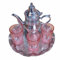 Juego de Té Marroquí 5 Piezas – Tetera Plateada Tradicional con 3 Vasos Rosa y Bandeja Decorativa – Estilo Oriental Árabe – Vajilla de Té para Casa o Decoración