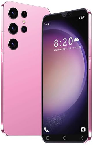 JoyHandy J24Ultra Cheap Mobile Phones, 5.0'' Dual SIM Dual Camera, 16GB ROM 128GB Extension, Android 9.0, Face ID/WiFi/GPS 3G Cell Phones (J24Ultra-Pink)