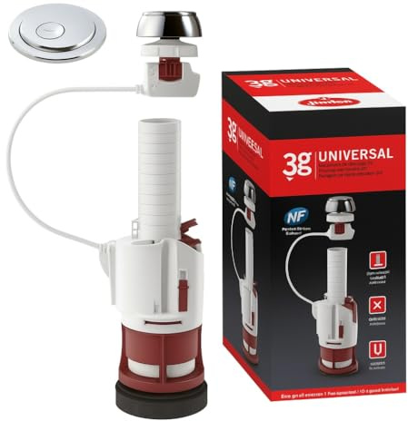 Jimten – Mecanismo Universal de Descarga para Inodoro | Modelos Doble Volumen, Con Pulsador Infrarrojo IR y Recambio | Compatible con Cisternas Roca, Gala y más | Fácil Instalación (S-585)