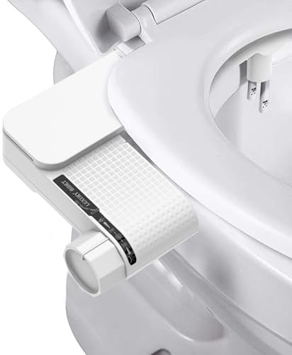 VivaLox Bidet,Ultra-Slim Nicht Elektrisch Bidet Einsatz für Toilette,Einziehbare selbstreinigende Doppeldüsen,Einstellbarer Wasserdruck,Kaltwasser-Bidet für Toilette,Bedienungsfreundlich,Weiß