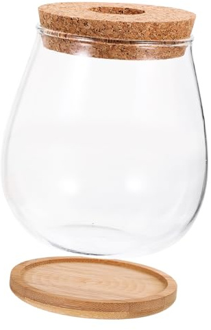 ibasenice Klares Terrarium mit Sockel DIY Landschaft Flaschengarten Transparentes Wasserpflanzen Gefäß für Zimmerdekoration und Pflanzenarrangement