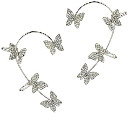 HLTYGWX Fairy Tassel Piercings Cuff Clip Wipes Lip Bar Kit Helix Hooks Jewelry Ears Holder Trendy Earrings No Piercing Ear Clamp