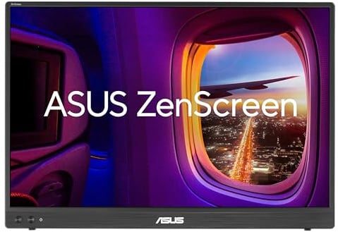 ASUS ZENSCREEN MB16FC, Monitor Portatile da 16, WUXGA IPS, Nero | (1920 x 1200), 5ms (GTG), 75Hz, Auto Rotazione, Treppiede, USB-C, Mini HDMI, Flicker Free, Low Blue Light