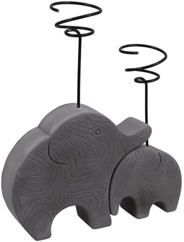 IDEANATEGRATE Air Plant Holder 2Pcs Concrete Elephant Design Decorative Plant Stand for Tabletop and Indoor Gardening