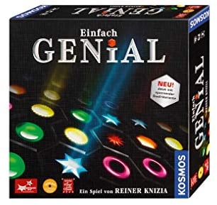 KOSMOS 696115 Einfach Genial, Brettspiel, Familienspiel für 1-4 Personen ab 8 Jahre, Legespiel, Reiner Knizia, Geschicklichkeit, mit Duell-Variante