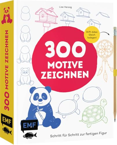 300 Motive zeichnen: Schritt für Schritt zur fertigen Figur | Stift dabei – Gleich loslegen!