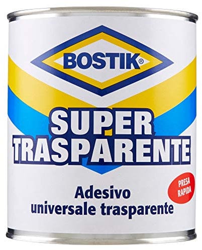 BOSTIK Supertrasparente adesivo a contatto universale superforte a presa rapida latta 750ml Trasparente