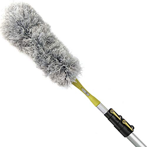 DocaPole - Spolverino in microfibra per pulizia soffitti alti, ventilatori e molto altro - Con asta allungabile 1,5 - 3,7 m (5-12 ft)