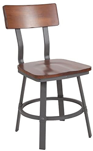 Flash Furniture Asientos para restaurantes, Madera, Nogal rústico
