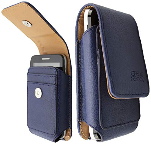 caseroxx Ledertasche mit Gürtelschlaufe für Dexcom G6 Receiver, Tasche (Ledertasche mit Gürtelschlaufe in blau)