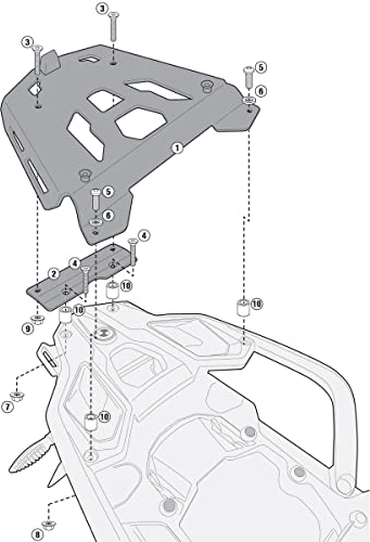 Givi Monokey Top Case Rear Rack BMW R 1250 Gs One Size