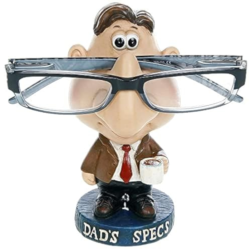 Glashalter für Vater, Großvater, Oma, Mutter, Lesebrillen-Ständer, Geschenk für Eltern, Geschenk für Großeltern HTUK®, medium, Comic Dad