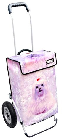James® Einkaufswagen Design Coco, moderner Einkaufstrolley, bunter Lifestyle Trolly, Rollkoffer für Shopping, bis 50kg Tragkraft, Grosse Räder, Made in Österreich!