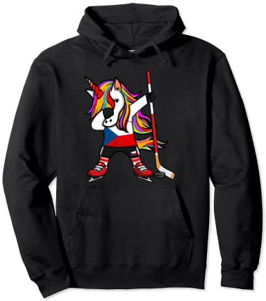 Dabbing Einhorn Tschechien Eishockey-Fans Trikot Sport Pullover Hoodie