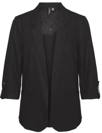 VERO MODA Vmjesmilo Loose Wvn Ga Noos-Blazer 3/4, Negro, S para Mujer