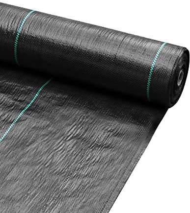 QWORK® 50m x 2m Toile de Paillage Anti Mauvaises 100g/m² - Film Géotextile, Indéchirable, Perméable à l'eau et Stable aux UV - pour Jardin Paysage Allée