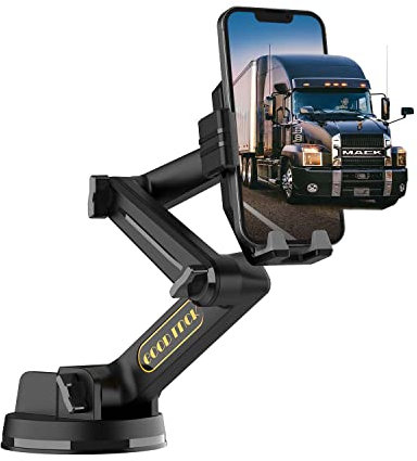WUITIN Truck Phone Holder Mount,Car Phone Holder,Dashboard Windshield Phone Holder 16.9 inch Long Arm,Super Suction Cup Compatible with Pickup Truck,Commercial Truck and All Phone