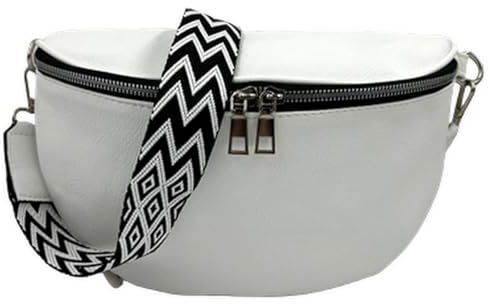 ayados Damen Crossbody Bag Bauchtasche Handtasche Schultergurt Cross body bag Tasche Schultertasche Umhängetasche 76232 (Weiß)
