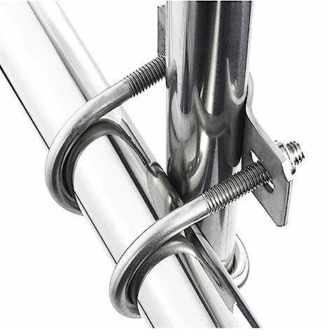 Morsetto for Tubi Acciaio Inossidabile zincato Doppia Vite a Forma di U Bullone a Croce Fibbia for Tubi a Forma Speciale Tubo (Color : Silver, Size : 304-2U-M8-25x32mm)