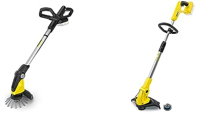 Kärcher 18 V Akku-Unkrautentferner WRE 18-55, Nylonborsten-Kopf mit max. 2.800 U/min & 18 V Akku-Rasentrimmer LTR 18-30, Schnittgeschwindigkeit