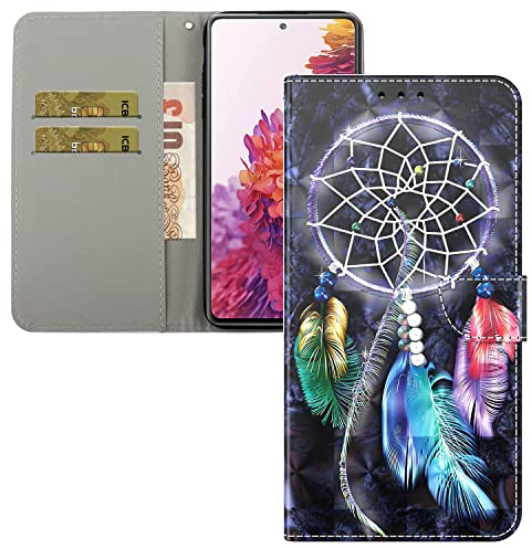 LEMAXELERS Galaxy S24 Hülle, Samsung Galaxy S24 Handyhülle 3D Glitzer Glitter Traumfänger Mädchen Flip Case PU Leder Cover Magnet Schutzhülle Ständer Handytasche für Samsung Galaxy S24,BX FL