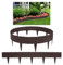 HENGMEI Rasenkanten Kunststoff Beetumrandungen 10m Beetumrandung Gartenpalisade Mähkante 10 stücke Rattan-Optik Randsteine Palisaden Gartenzaun, Braun