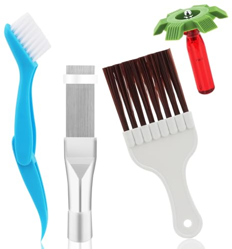 4PCS Peine para Radiadores,Kit Limpieza Aire Acondicionado Hogar,Peine de Aletas Aire Acondicionado,Cepillo de Limpieza Condensador,para Limpieza Bobinas Condensadoras FrigoríFicos Aire Acondicionado