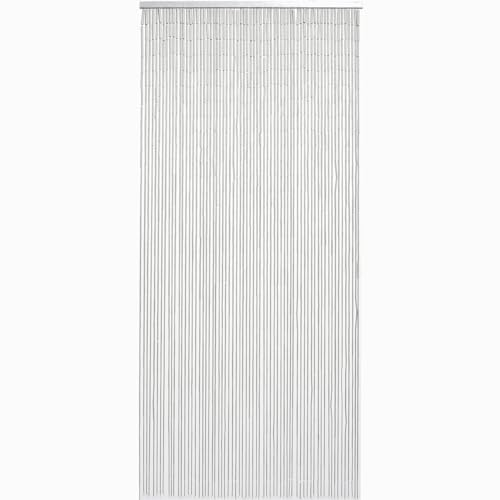 MadeInNature Rideau de Porte Perles Bambou, Rideau Anti-Mouche, Intérieur et Extérieur, Porte d’entrée, Porte intérieure, Porte fenêtre 90x200cm, Modèles aux Choix (N°1 Classique Blanc)