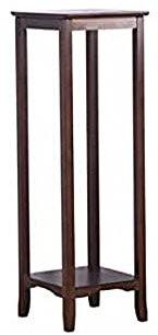 plant standWood Walnut Color Solid Wood Flower Stand Two Tier Flower Table High Medium and Low Floor Shelf Bonsai Stand American Pot Stand