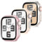 JDBLHM 45mm Case for Apple Watch Series 9/8/7 with Tempered Glass Screen Protector,Slim Face Cover and Protective Bumper for iwatch 45 mm,3packs
