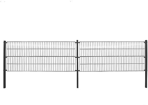 Doppelstabmattenzaun MORATA Höhe: 240 cm/Länge: 50 m 4x Eckpfosten I Gartenzaun, Mattenzaun