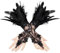 ZOCONE Spitzenhandschuhe Federn Schwarz Handschuhe Vintage Feder Spitze Fingerlose Handschuhe Black Swan Kostüm 20er Jahre Damen Federhandschuhe für Hochzeiten Halloween Kostümpartys