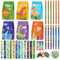 HGRGHH Set per Feste a Base di Dinosauri per Bambini, 100 Pezzi Kit Festa Dinosauri Compleanno Regalo, con Braccialetti Slap, Matite, Gomme per Dinosauri, Adesivi per Dinosauri