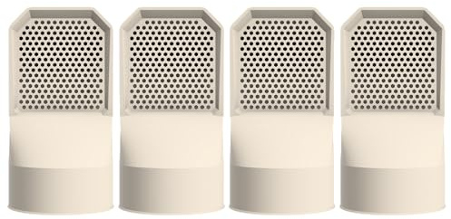 Grille d’aération vide sanitaire Ø100 mm (Lot de 4) - Ventilation PVC anti-humidité, anti-nuisibles, pour sous-sol, cave et extérieur (Beige)