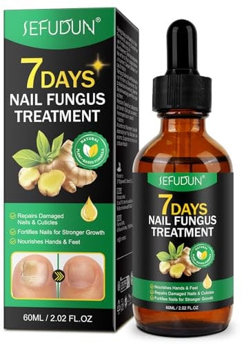 Fungal Nail Treatment, Nail Fungus Treatment for Toenail, 7 Days Ginger Nail Treatment, Toenail Fungus Treatment Extra Strong, Nail Strengthener For Damaged Nails,Nourishing Moisturizing, 60ml