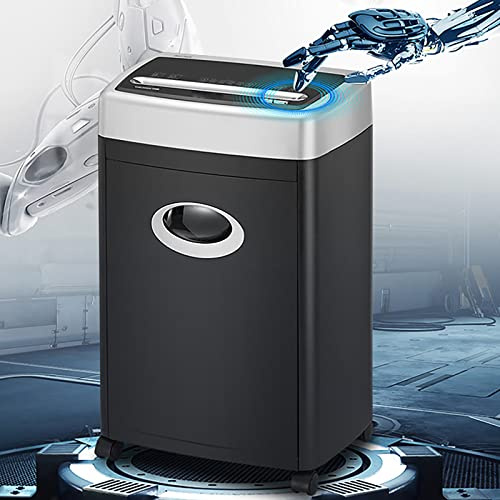 16 Blatt Mikroschnitt-Papierschredder, 4 x 40 mm, geschreddertes Papier mit schiebbaren Rädern, mit 25 l ausziehbarem Abfalleimer für A4-Papier/Kreditkarten/Heftklammern