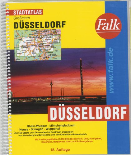 Falk Stadtatlas Großraum Düsseldorf: Rhein-Wupper, Mönchengladbach, Neuss, Solingen, Wuppertal. Über 50 Städte u. Gemeinden im Großraum Düsseldorf von ... Niederrhein, Ville, Ruhrgebiet . . .