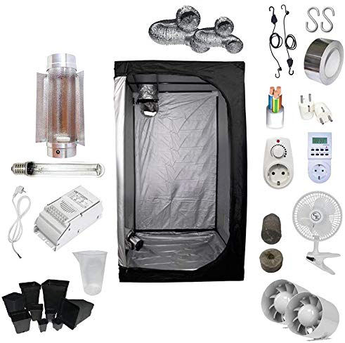 Pflanzen-Anzucht-Set 250 W SHP Cooltube – Schrank 80 x 80 x 160 cm – Vorschaltgerät ETI 1