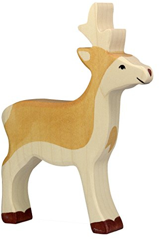 cama24com Rehbock REH Holzfigur Holzspielzeug von Holztiger mit Palandi® Sticker
