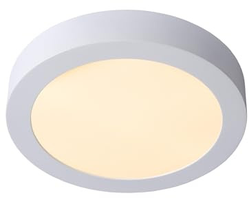 LUCIDE BRICE-LED - Deckenleuchte Badezimmer - Ø 24 cm - LED Dim. - 1x15W 3000K - IP44 - Weiß