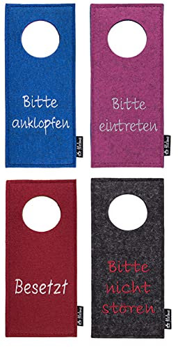 Türhänger Türschild Kinderzimmer Wollfilz Wolle Filz individuell personalisierbar verschiedene Farben Bitte nicht stören Schild Frei Besetzt
