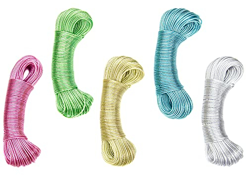 Wäscheleine 50m extra lang | Flexible Wäscheleine | Wäscheschnur zum Aufhängen & Trocknen von nasser Kleidung