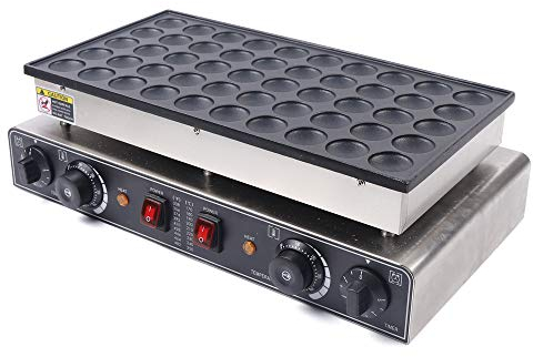 ROMYIX Waffle Pancake Machine, 50 Holes, 1700W, Commercial, Electric, Mini, Dutch, Nonstick, Bake