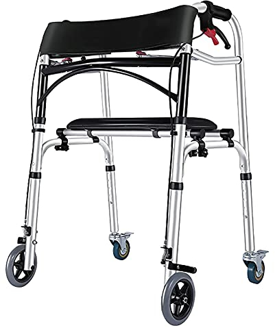 Winter Rollator für Senioren Gehhilfe und Erwachsene Rollator, höhenverstellbarer klappbarer Rollator mit Bremse und 4 Rädern, extra breite Gehhilfe (Size : B)