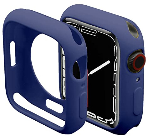 Miimall Custodia per Apple Watch Serie 9/8/7 45mm, Case Protettiva in TPU, Custodia Sottile Antiurto Senza Protettore Dello Schermo, Cover con Cornice Morbida per Apple Watch 45mm Serie 9/8/7, Blu