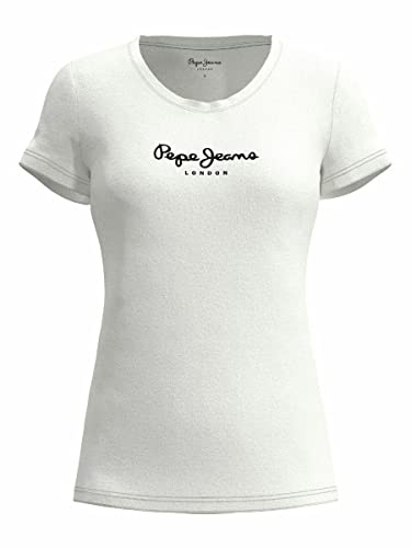 Pepe Jeans Damen New Virginia Ss N T-Shirts, 800white, L